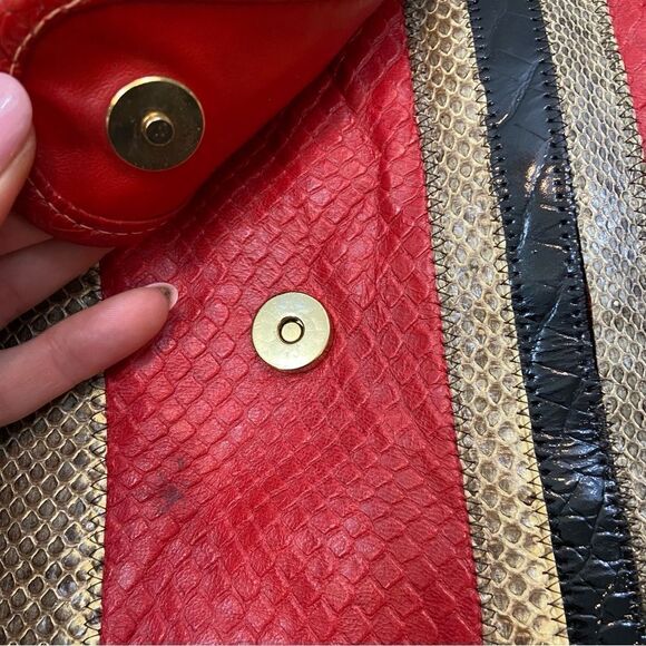 RARE‎ Vintage San Marco Brand Genuine Leather Large Handbag - Picture 13 of 15